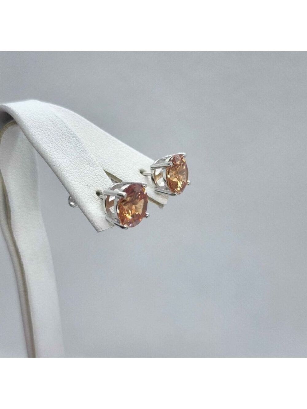 NEW Sterling Silver 925 Orange GemStone Studs - Earrings
